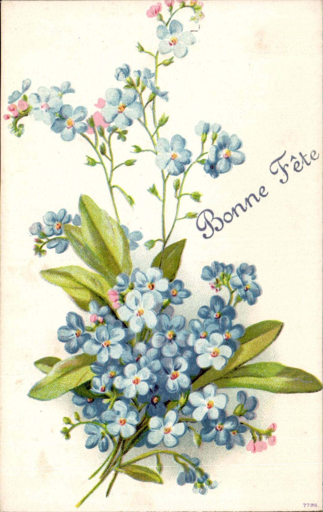 Fleurs - Flowers - little delicate flowers - Bonne Fete - CPA 