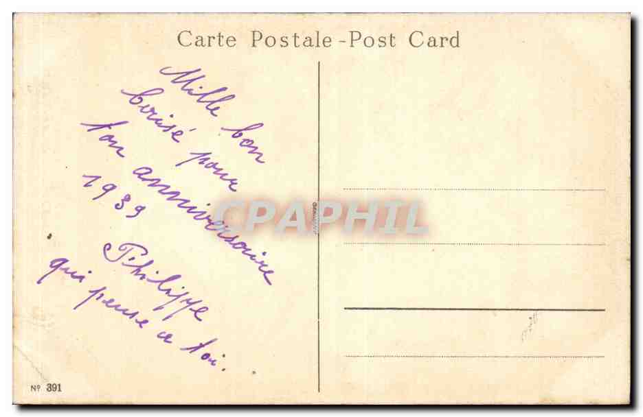 Fleurs - Flowers - victorian vase - CPA  — Verso