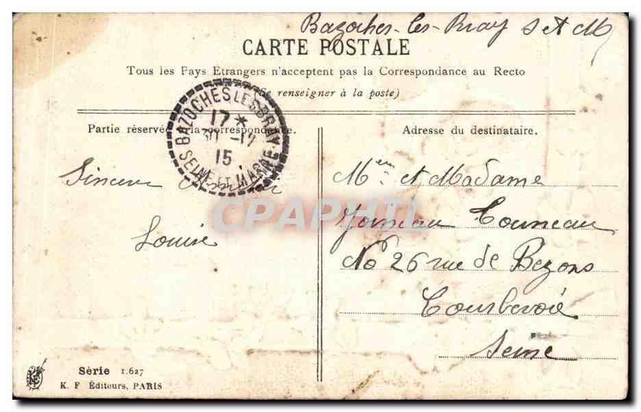 Fleurs - Flowers - flowers in a basket - victorian - pensee - pansy - CPA  — Rückseite