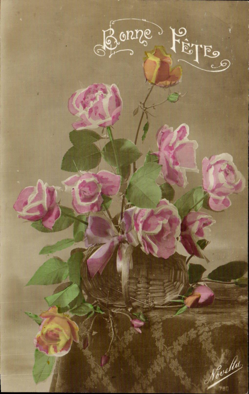 Fleurs - Flowers - Bonne Fete - Roses - CPA 