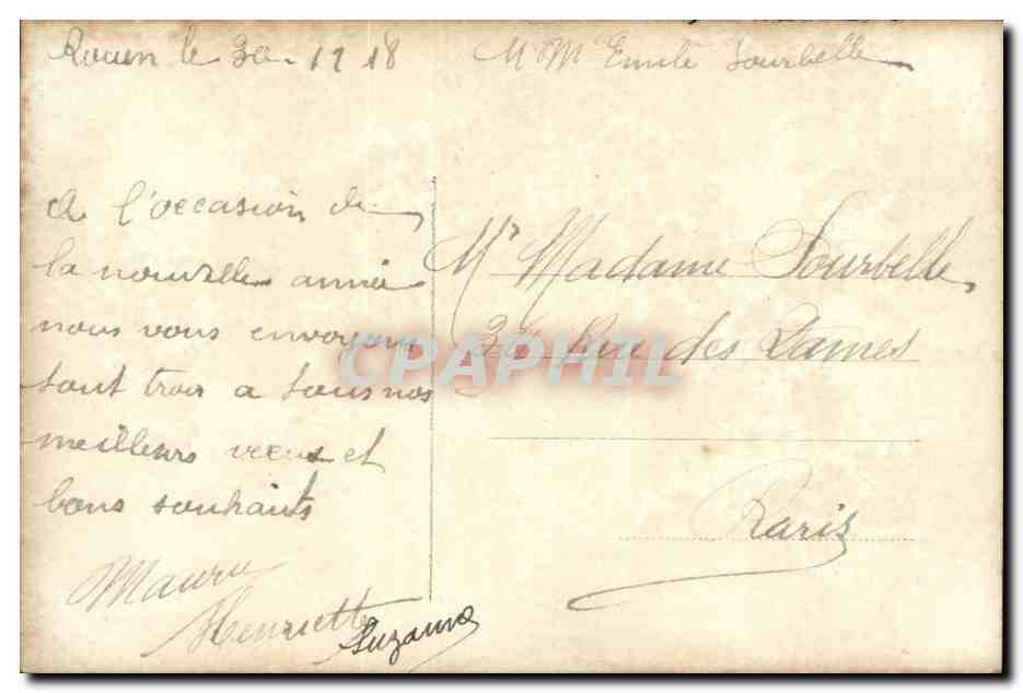 Fetes - Bonne Annee - houx - holly - CPA  — Rückseite