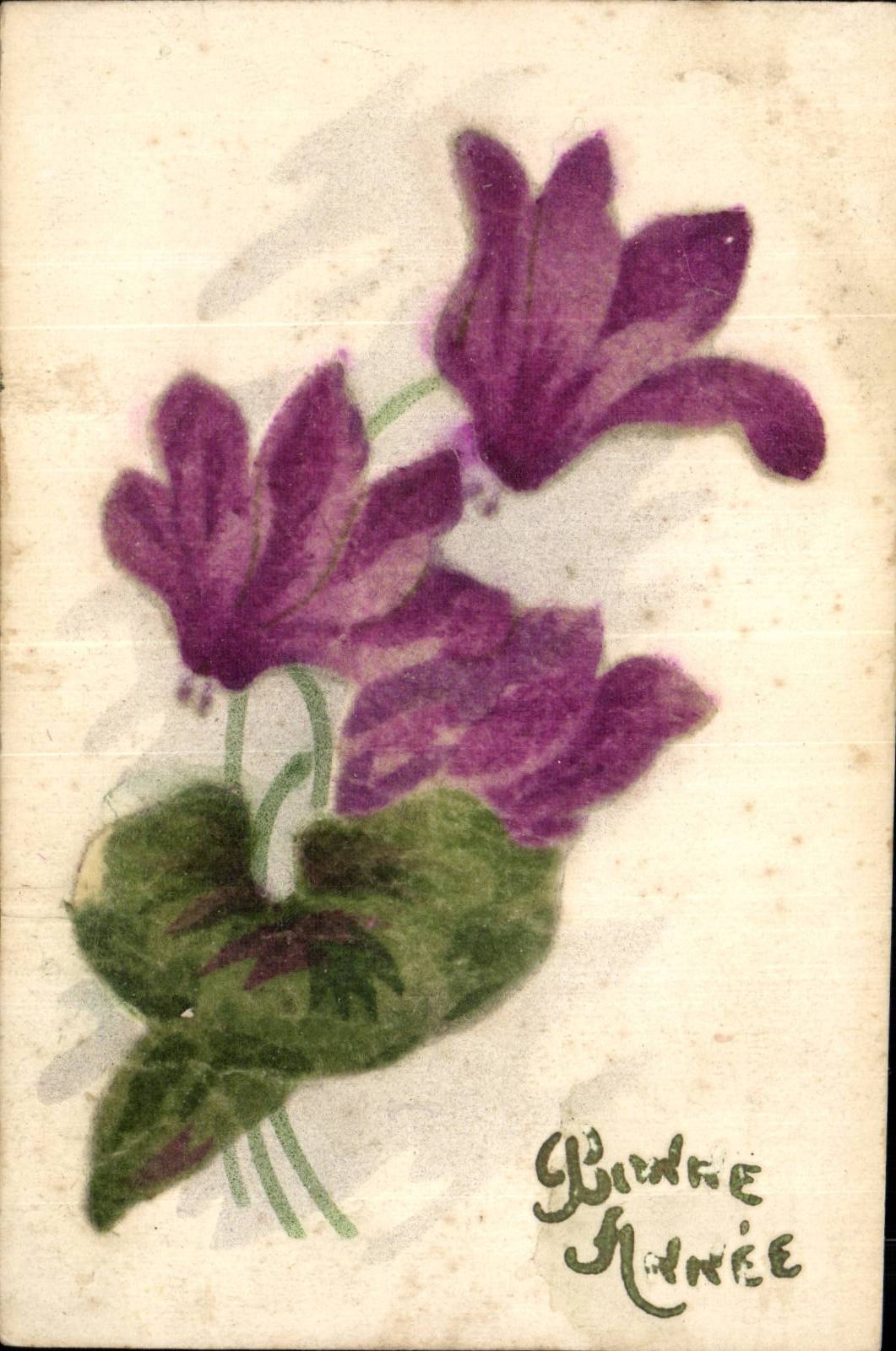 Fleurs - Flowers - Purple Blooms - Bonne Annee - CPA 