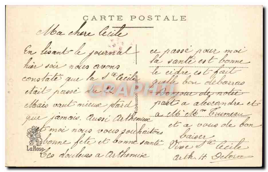 Fleurs - Flowers - - horseshoe - fer a cheval - Bonne Fete - CPA  — Rückseite