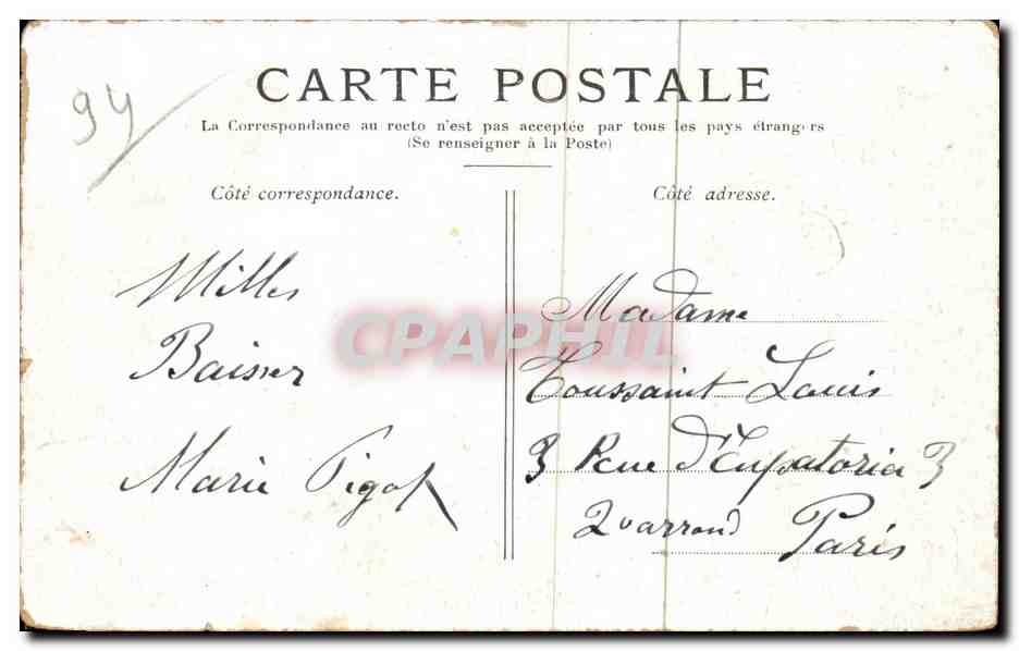 CPA La Marne au pont de Creteil Bonneuil — Rückseite