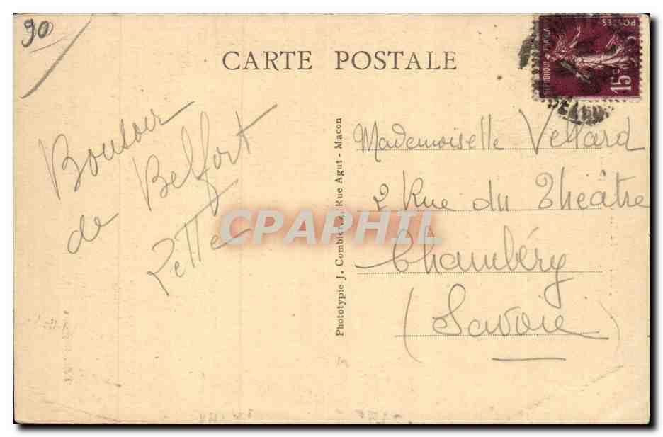 Belfort - La Statue Quand Meme CPA  — Verso