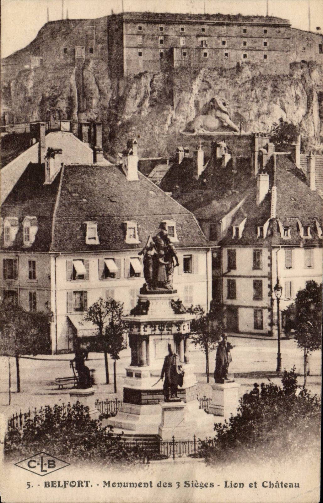Belfort - Monument des 3 Sieges Lion CPA 