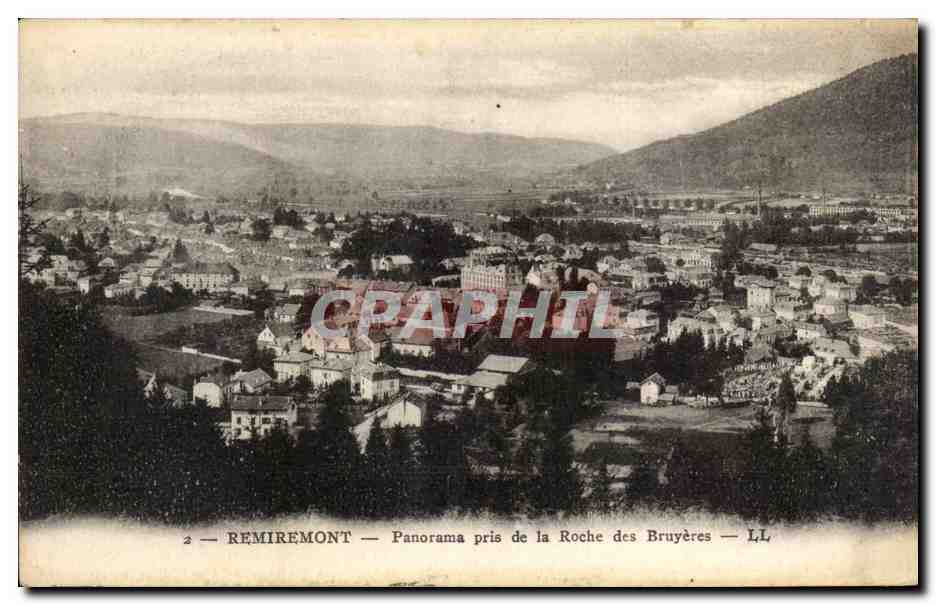 Remiremont - Panorama pris de la Roche des Bruyeres - CPA 