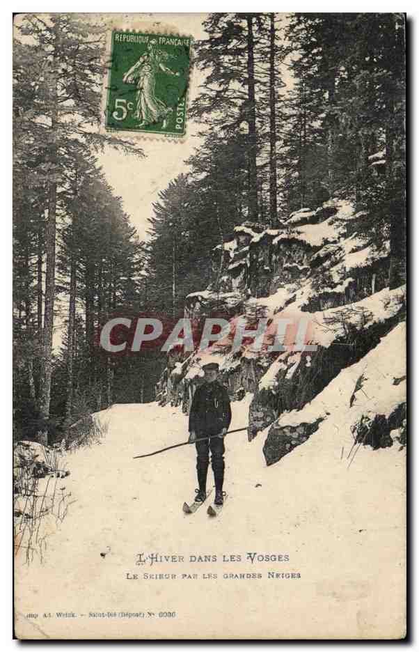 L'Hiver dans les Vosges - Le Skieur - Skiing - CPA 