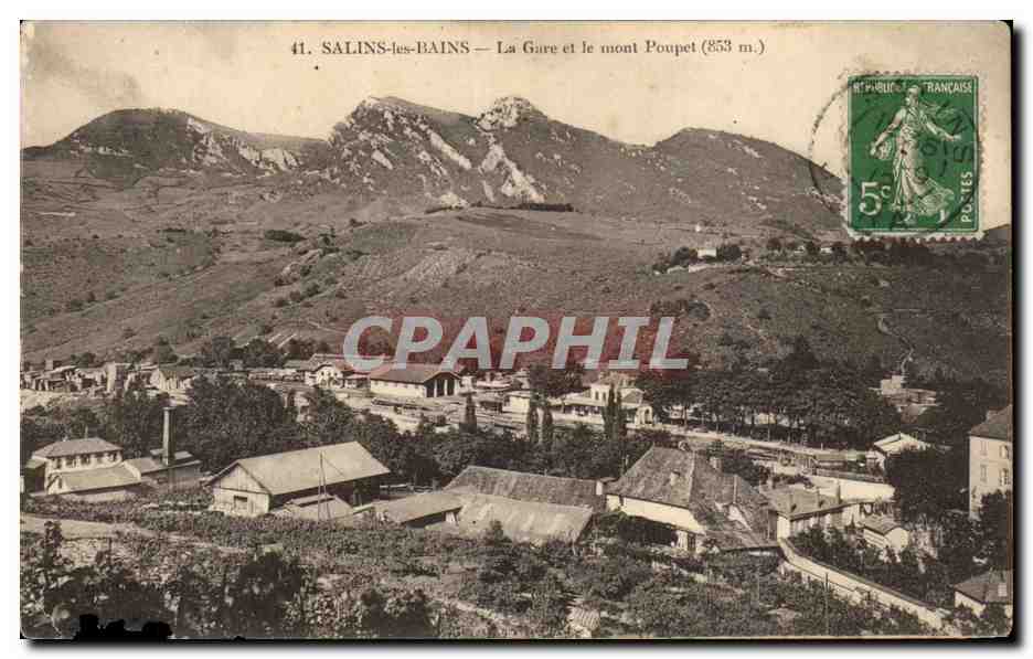 Salins les Bains - La Gare et le mont Poupet - CPA 