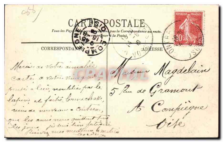 CPA Contrexeville Un coin du parc — Verso