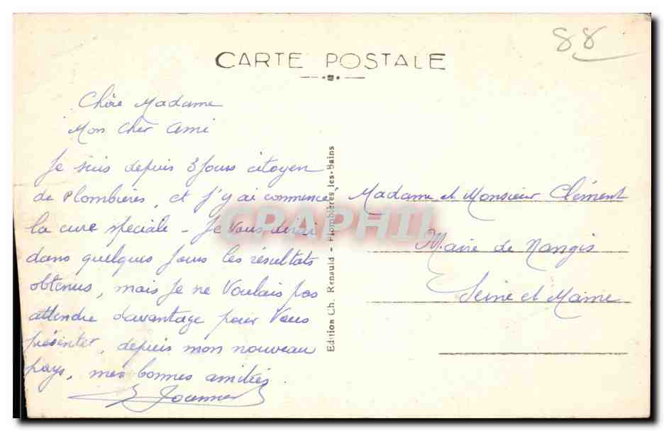 CPA Plombieres les Bains Vue generale — Rückseite
