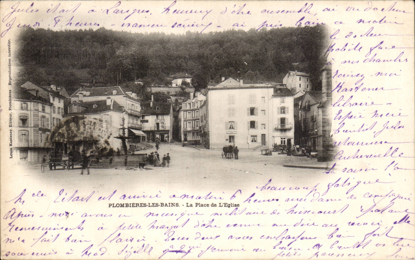 CPA Plombieres les Bains La place de l'eglise