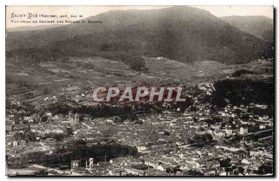 CPA Saint Die Vue prise du sommet des roches St Martin