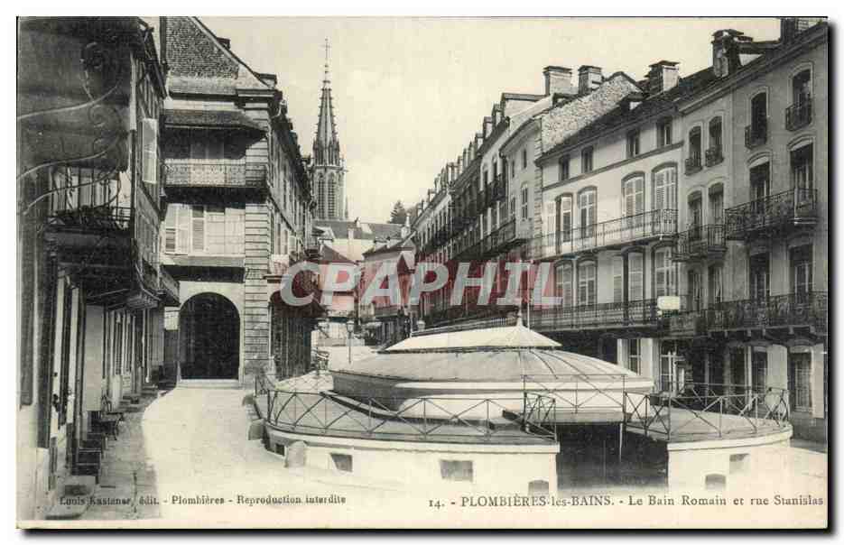 CPA Plombieres les Bains Le bain romain et rue stanislas