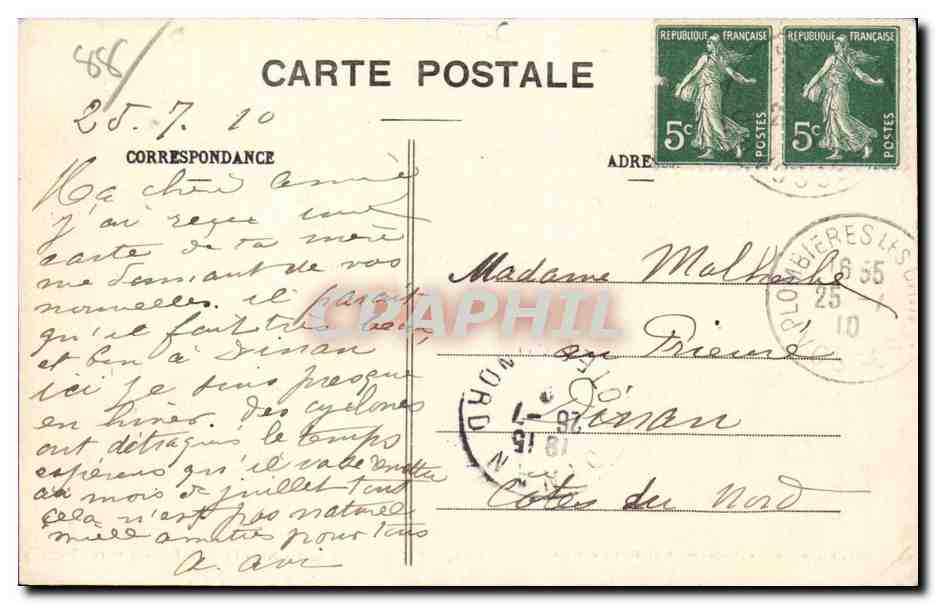 CPA Plombieres les Bains Le bain romain et rue stanislas — Rückseite