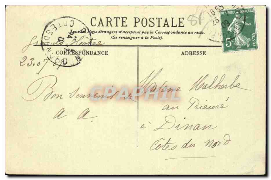 Plombieres les Bains - Le Coteau de la Vierge - Chapelle Saint Joseph - CPA  — Verso