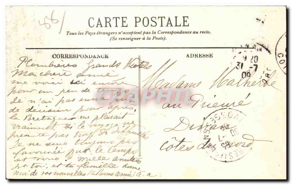 Plombieres - Le Bain Romain - CPA  — Rückseite