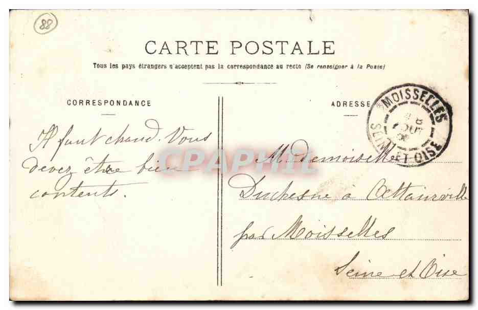 Contrexeville - Galeries - CPA  — Verso
