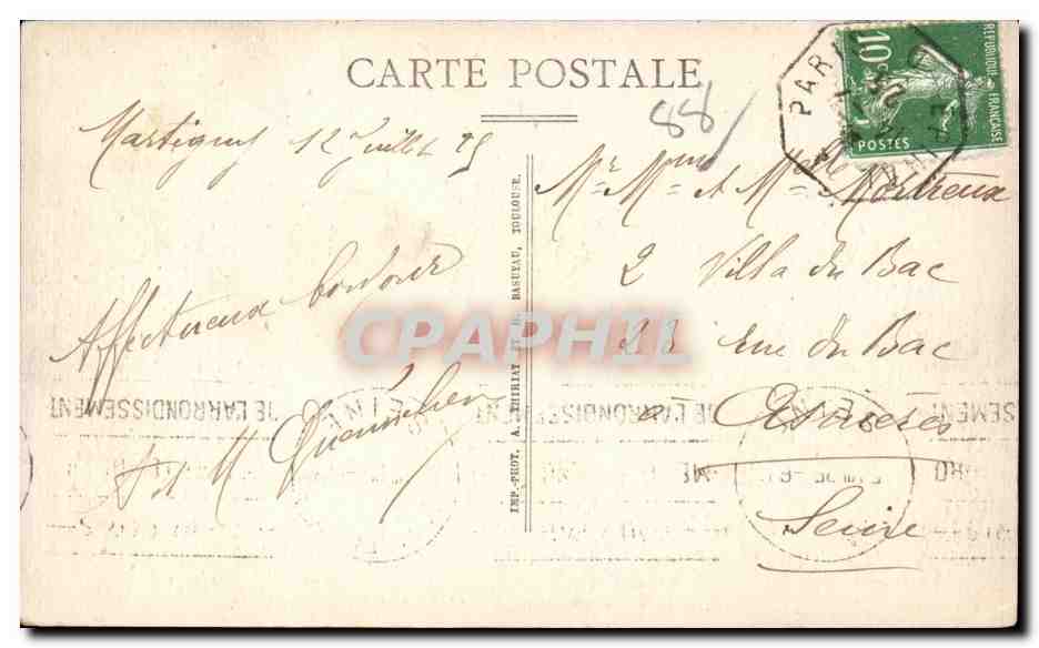 Martigny les Bains - La Terrasse du Cafe Glacier - CPA  — Rückseite