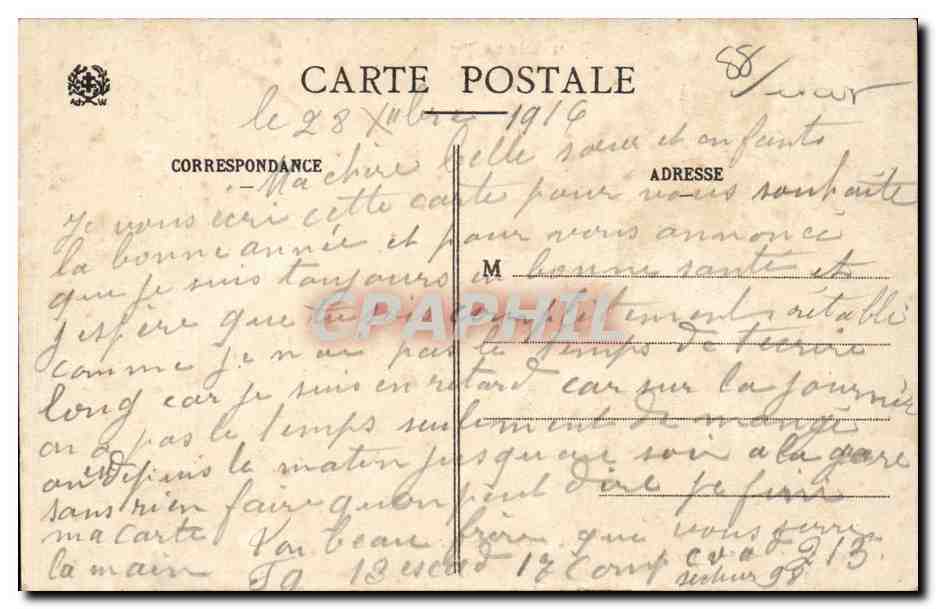 Dommery-la-Pucelle (Vosges) — Dorf, in dem Jeanne d'Arc geboren wurde — Ad. Weick, Saint-Dié, n° 8084 - CL. M. — Rückseite