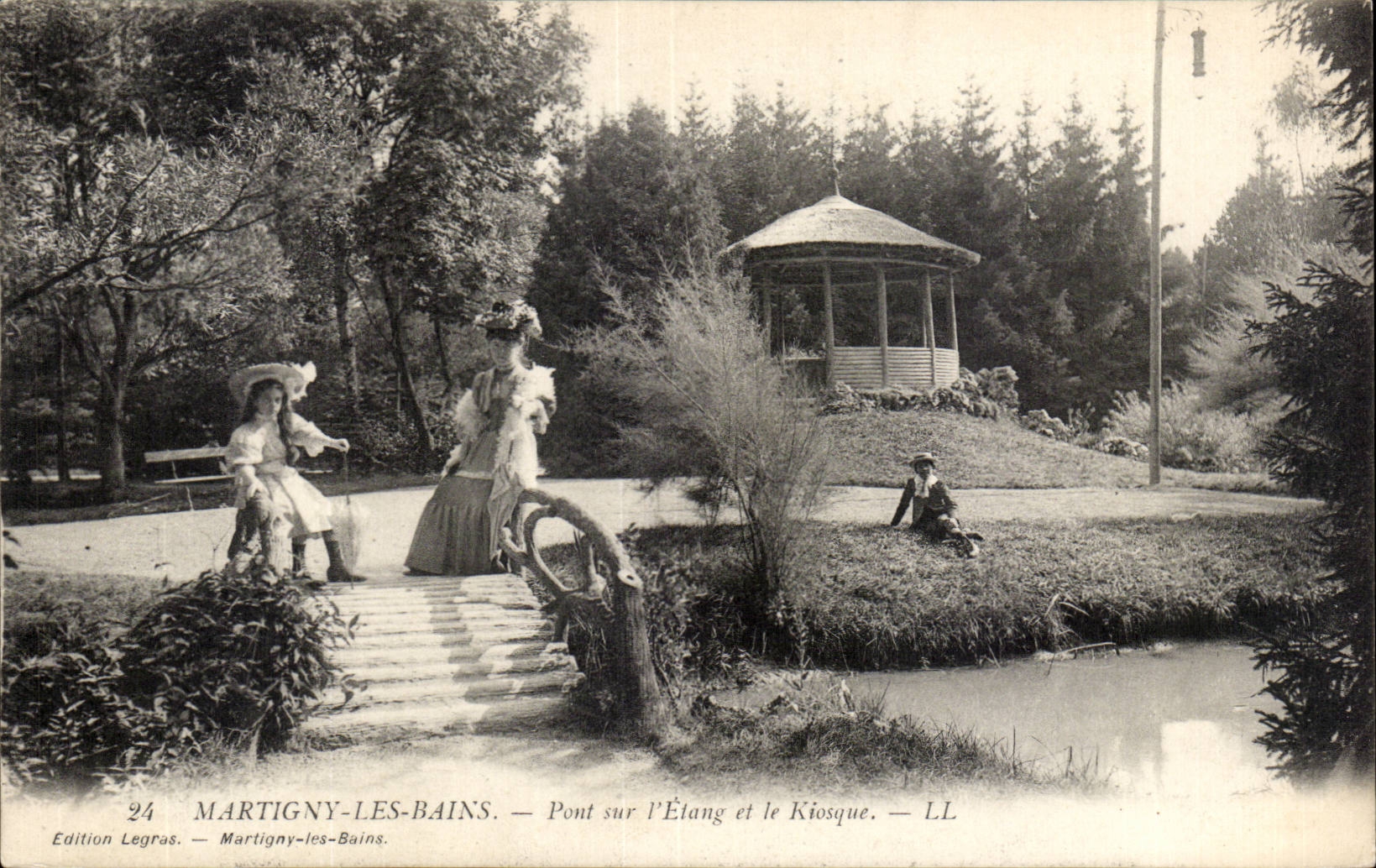 Martigny-les-Bains — Pont sur l'Étang et le Kiosque — Édition Legras, n°24