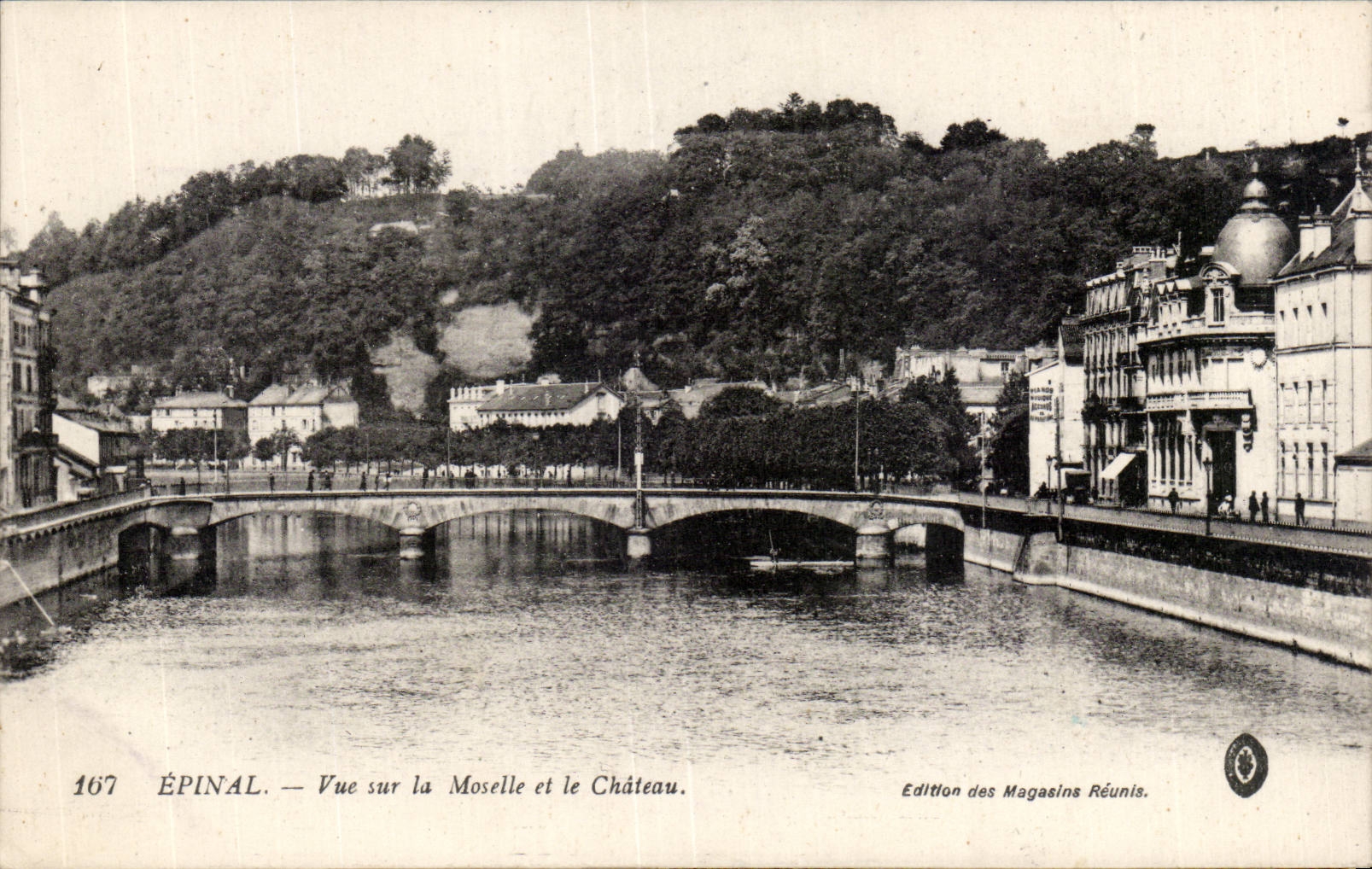 Epinal - Vue sur la Moselle et le Chateau - CPA 