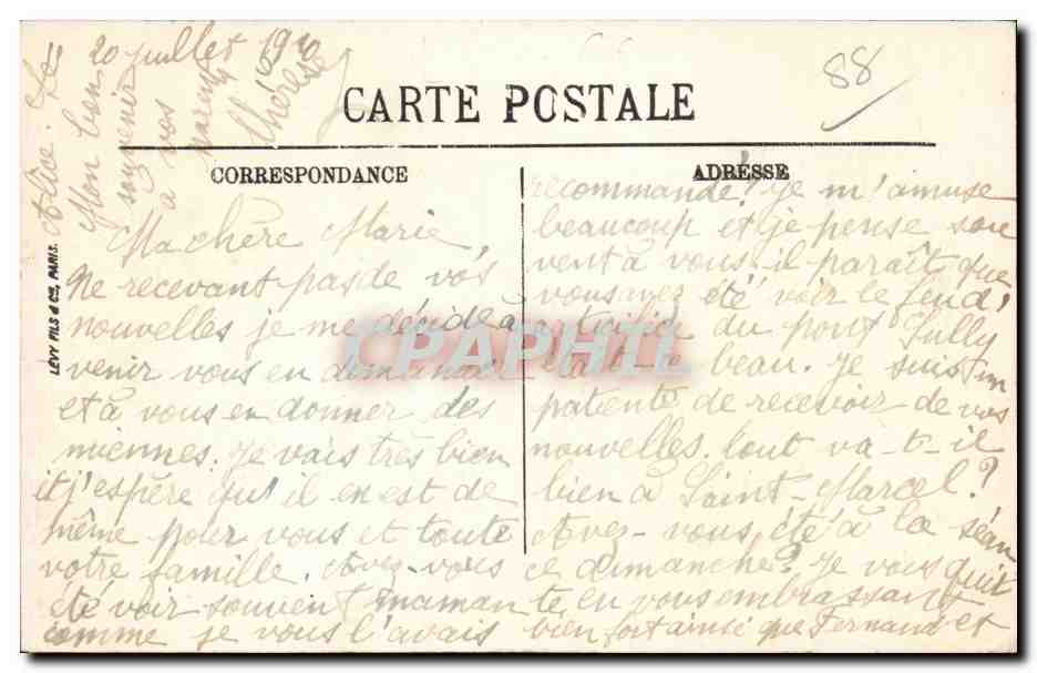 Epinal - Vue sur la Moselle et le Chateau - CPA  — Rückseite