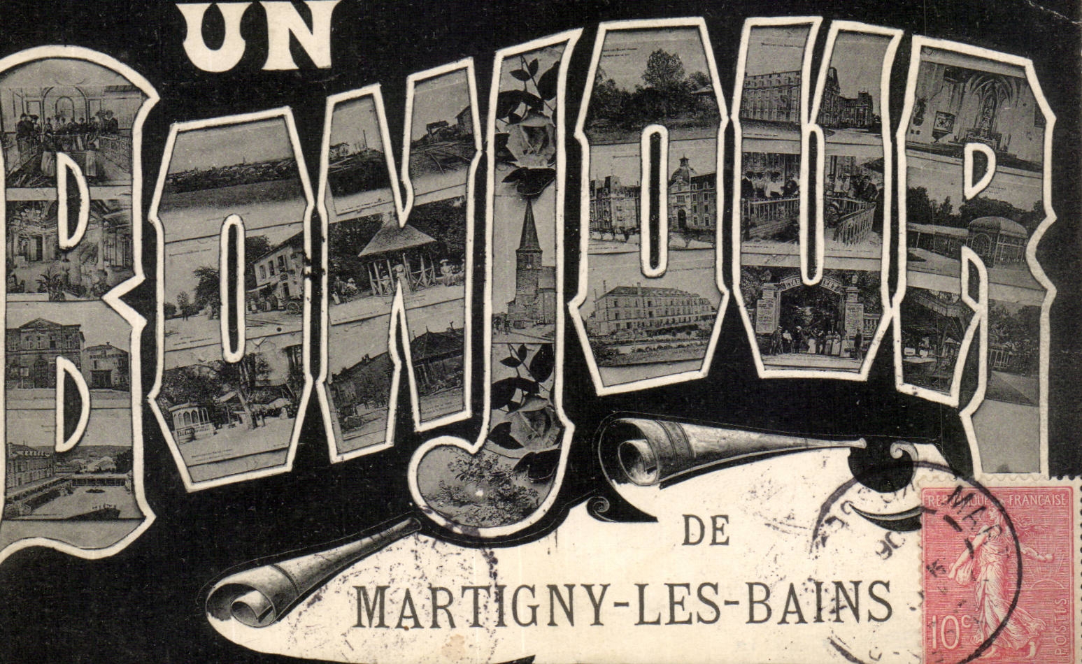 Martigny les Bains - Un Bonjour - Souvenir - CPA 