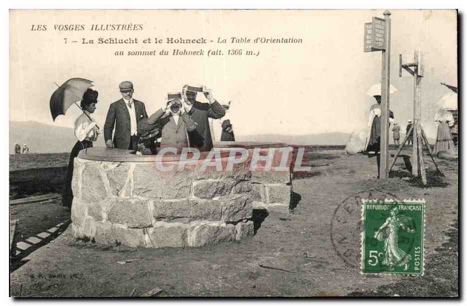 Les Vosges Illustrées — La Schlucht et le Hohneck — La Table d'Orientaion au sommet du Hohneck (alt. 1366 m.) — Éditeur : H. R. Paris