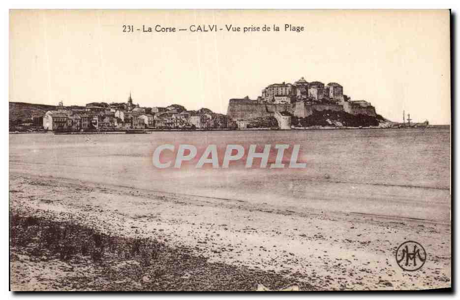 Calvi — Vue prise de la Plage — CPAPHIL n°231