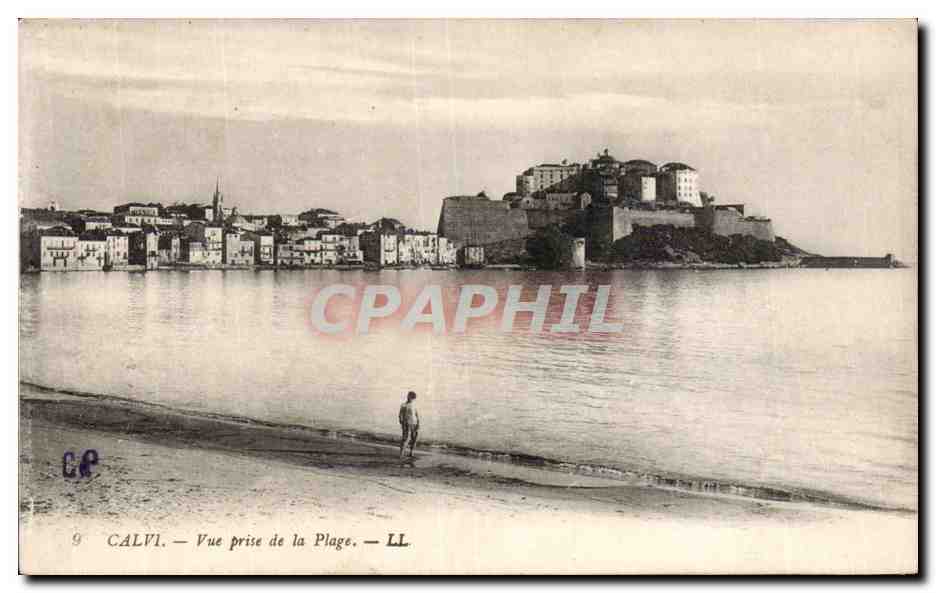 Corse - Haute Corse - Corsica - Calvi - Vue prise de la Plage - CPA 