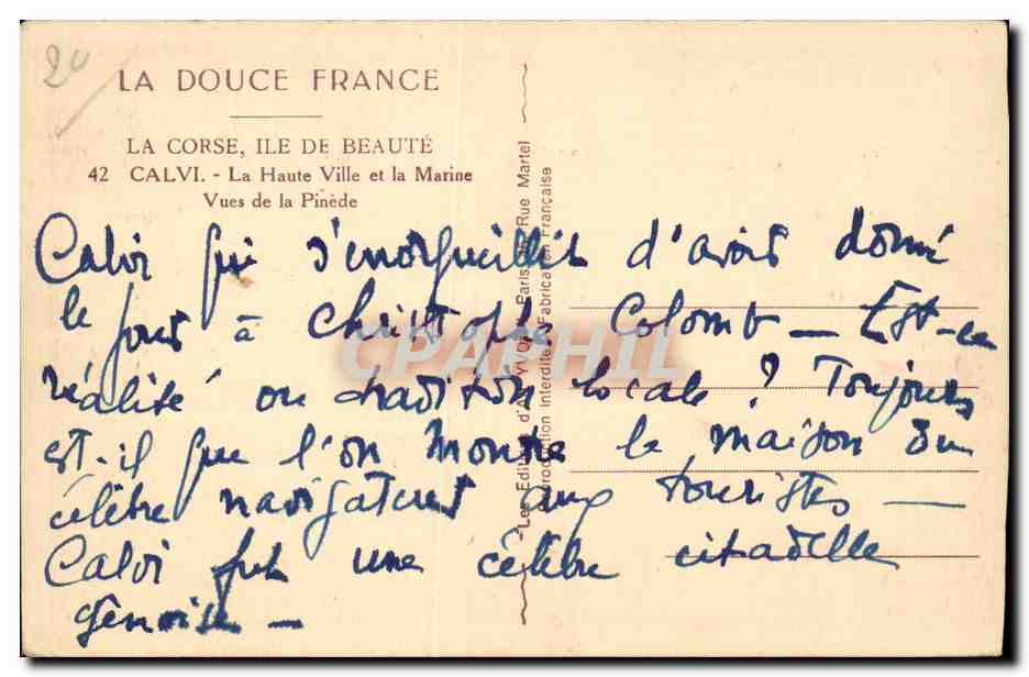 Calvi — La Haute Ville et la Marine — La Douce France — Reverso