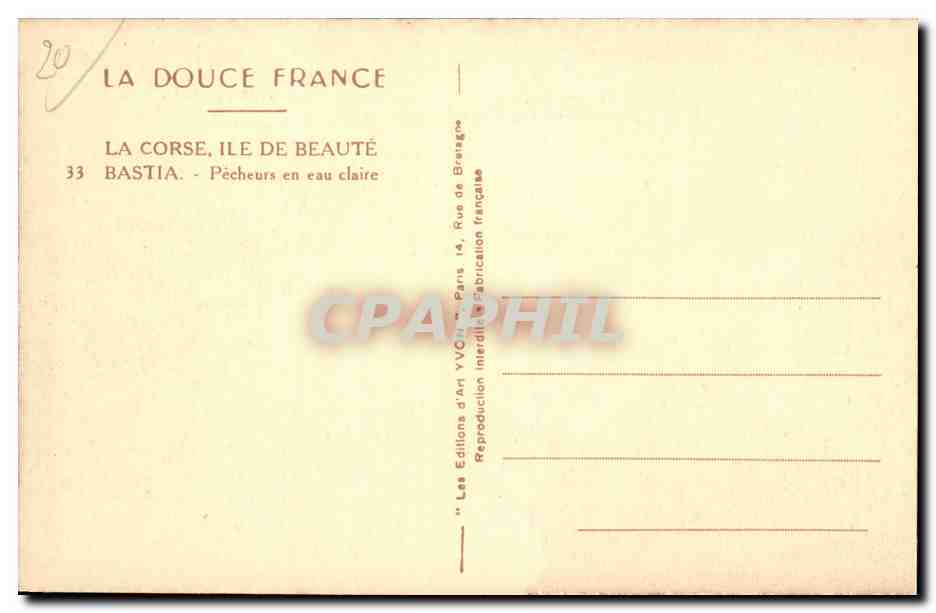 Bastia — Pêcheurs en eau claire — Les Éditions d'Art YVC, Paris — Reverso