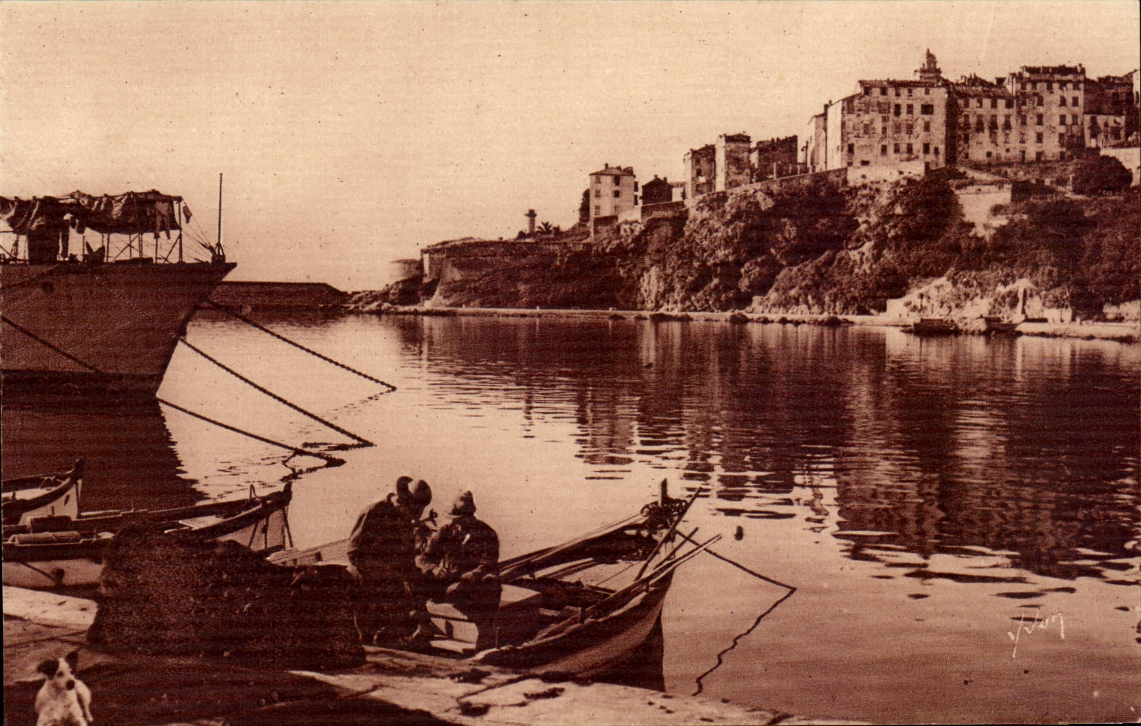 Corse - Haute Corse - Corsica - Bastia - Ile de Beaute - L'entree du Vieux Port - Yvon - CPA pecheurs