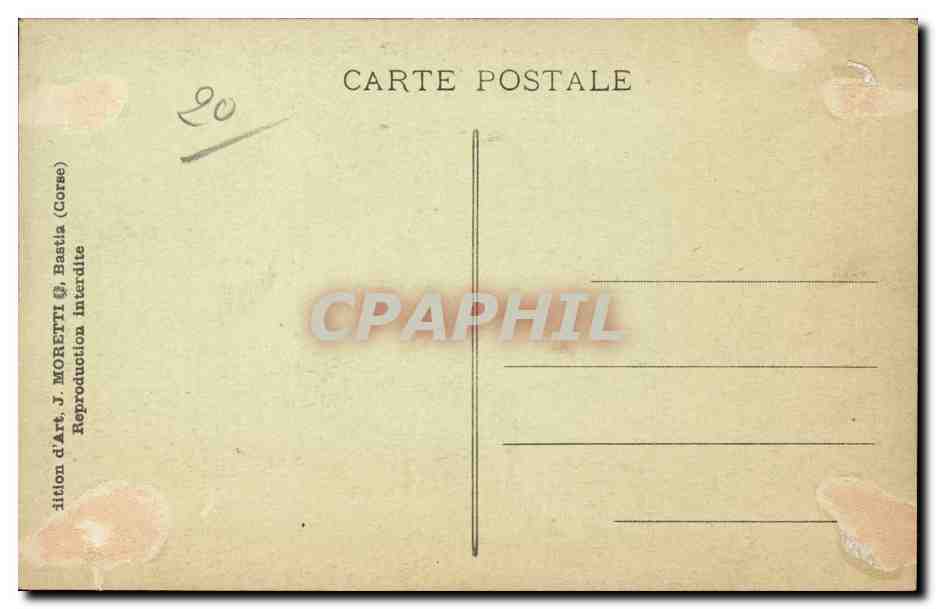 Bastia - Le Vieux Port — Corse — éditeur J. Moretti, n° 3579 — Verso