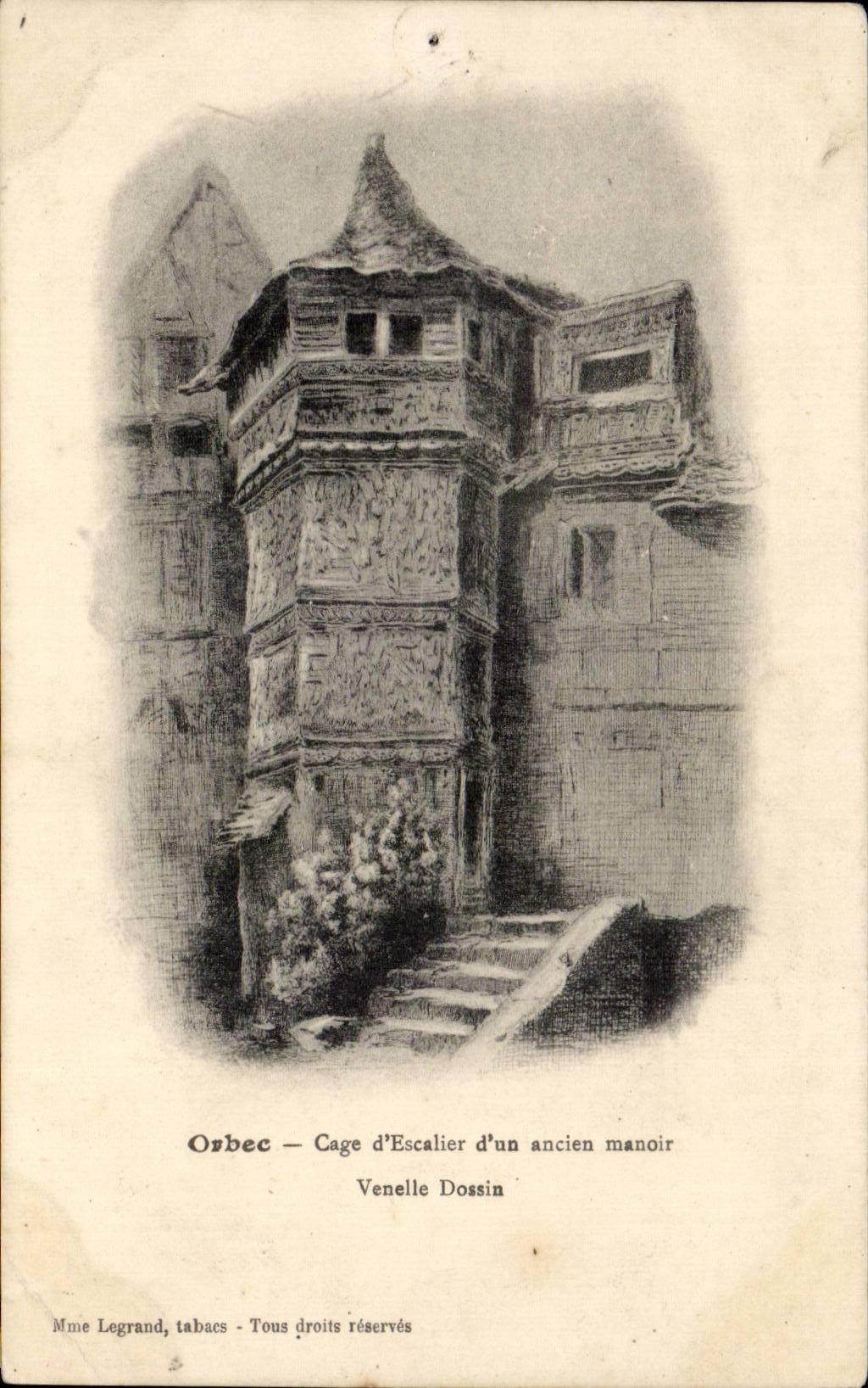 Orbec en Auge - Cage d'Escalier d'un ancien manoir - La Normandie - CPA 