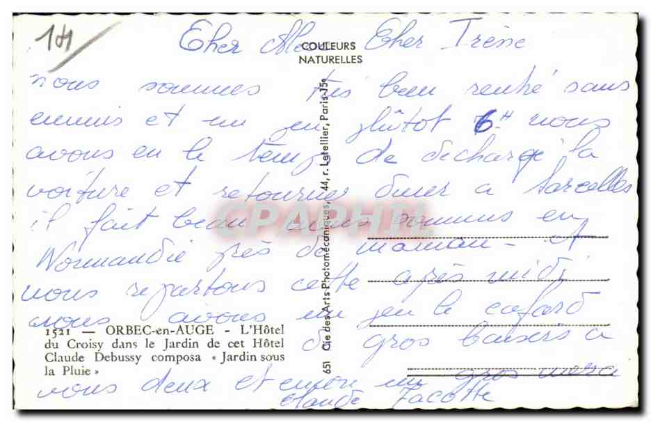 Orbec en Auge - L'Hotel du Croisy - CPA  — Back