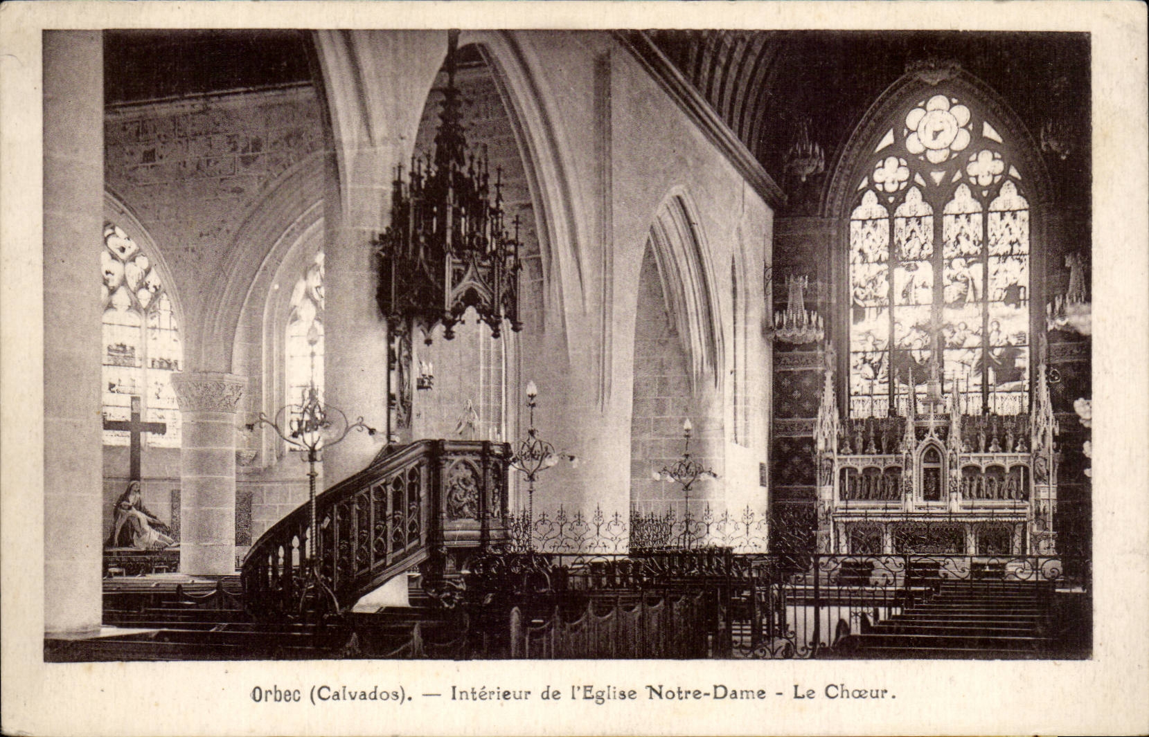 Orbec en Auge - Interieur de l'Eglise Notre Dame - CPA 