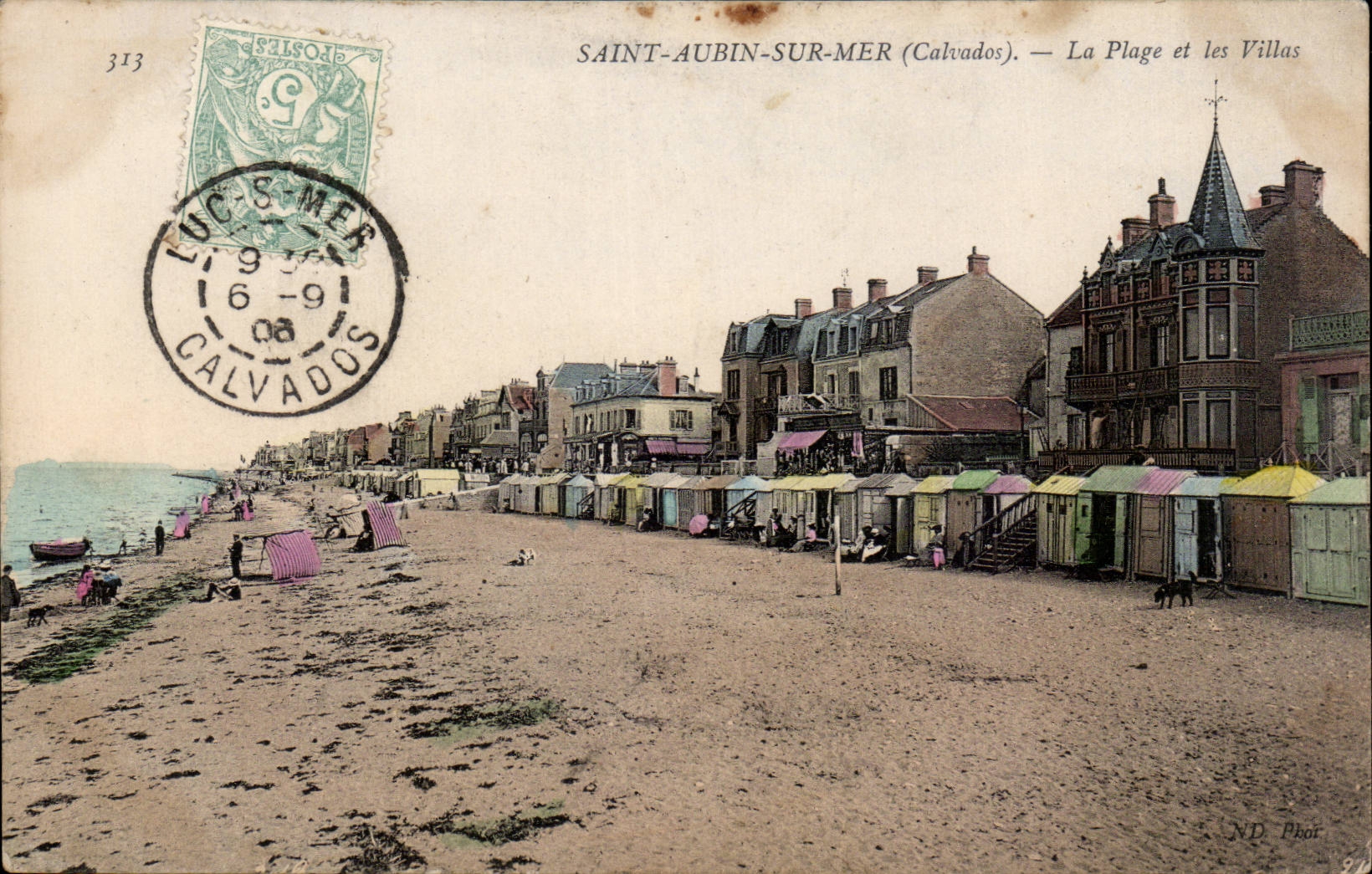 Saint-Aubin-sur-Mer (Calvados) — La Plage et les Villas — ND Phot.