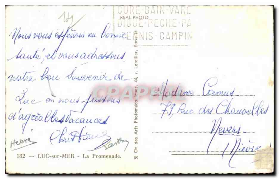 CPA Luc sur Mer La promenade — Verso