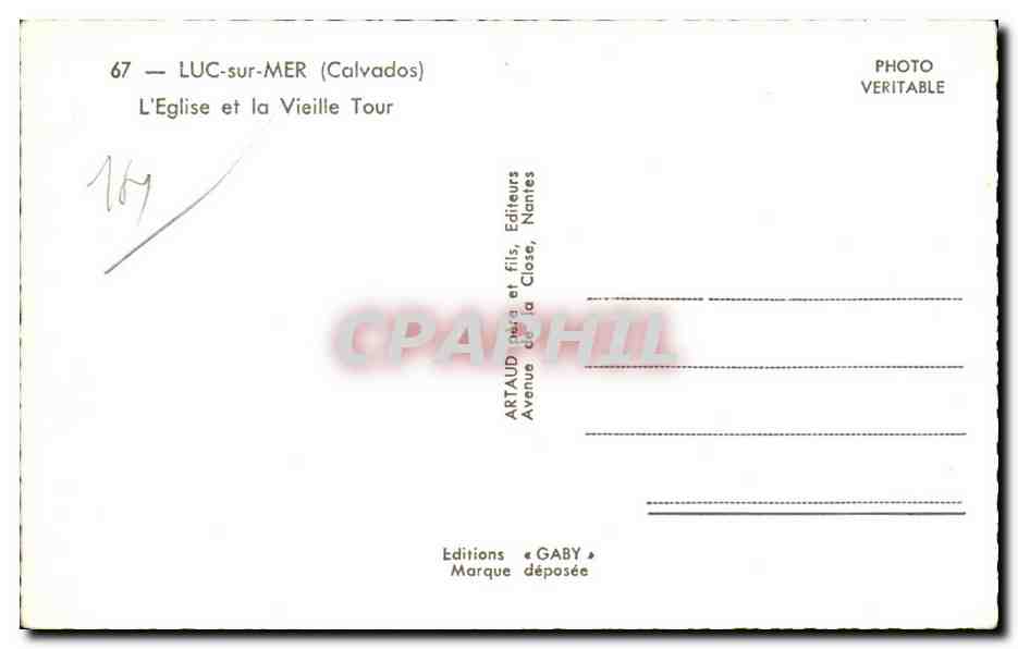 CPA Luc sur Mer L'eglise et la vieille tour — Rückseite