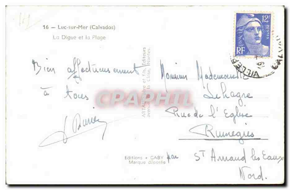 CPSM Luc sur mer La digue et la plage — Verso