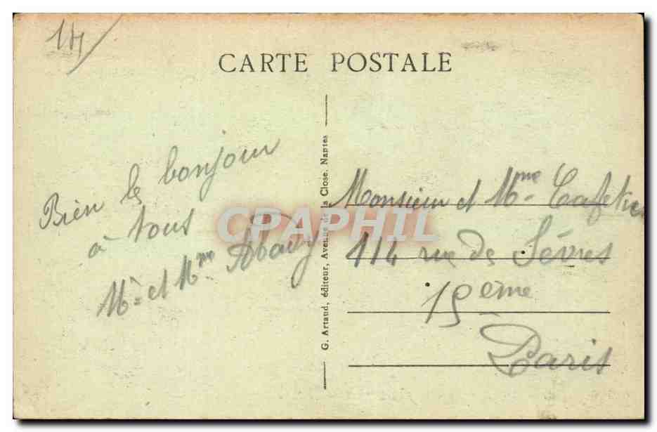 CPA Deauville La plage fleurie Dans les vagues Canoe — Verso