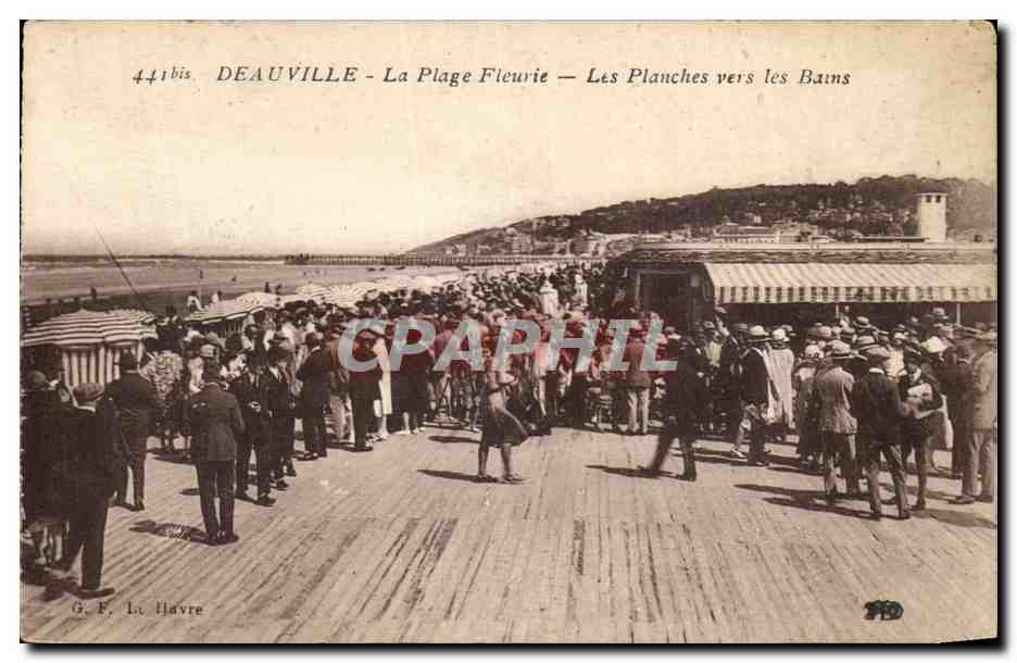 Deauville - La Plage Fleurie — Les Planches vers les Bains — G. F. Li Havre, n°441bis