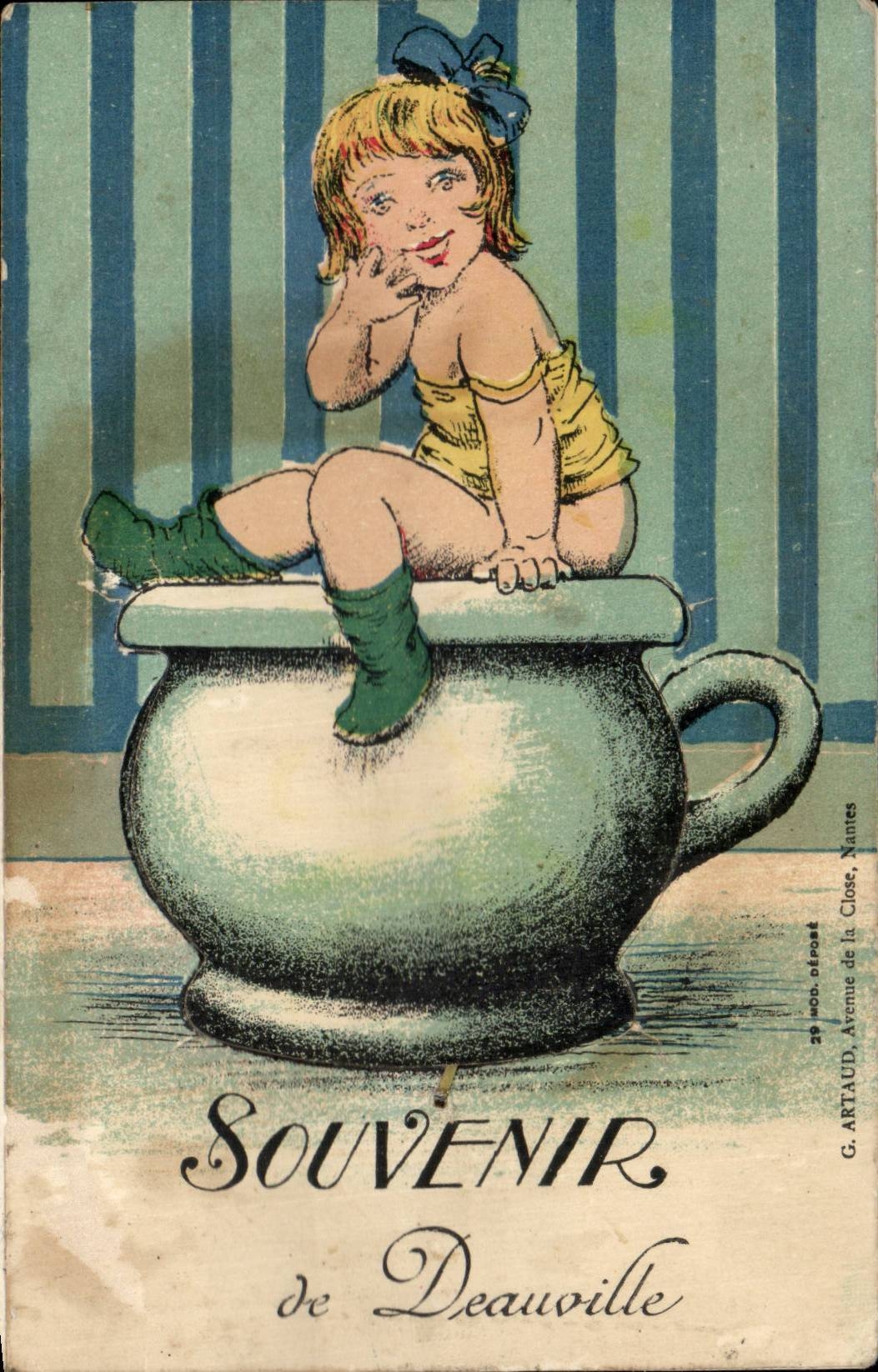 CPA CARTE SYSTEME Fantaisie Souvenir de Deauville