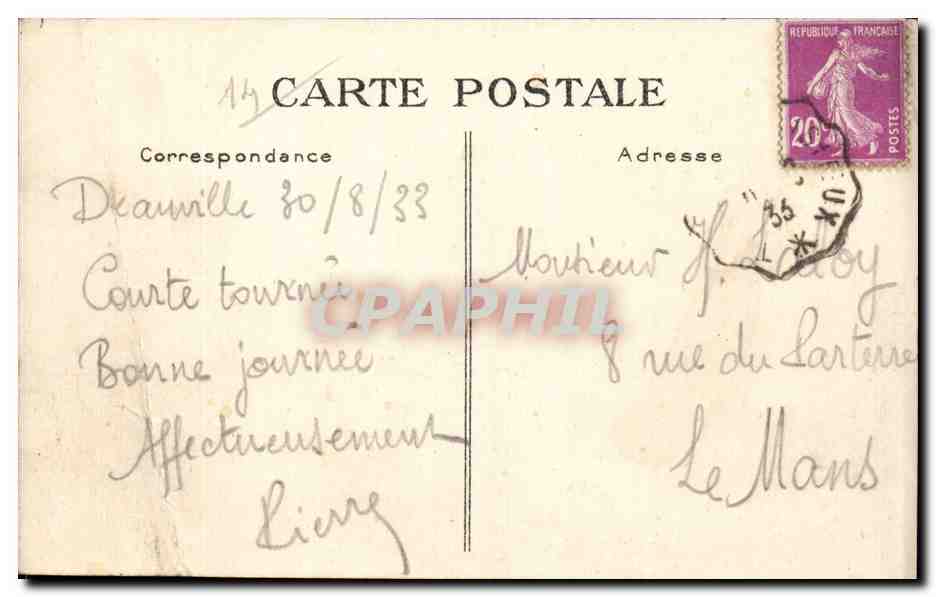 Deauville — The Flowering Beach, Le Carino and Le Normandy and the seaside promenade — G.F., Le Havre — Back