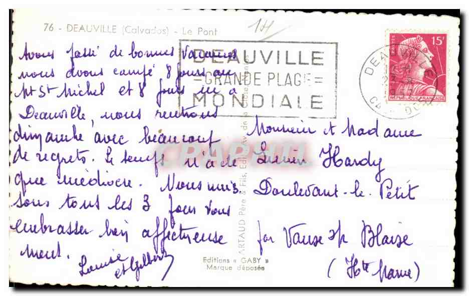 Deauville — The Bridge — Gaby — Back