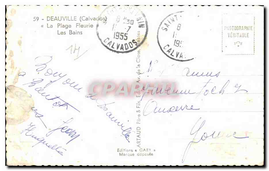 Les Bains de Deauville — La Plage Fleurie — Éditions Gaby — Achterkant