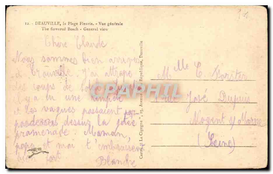 Deauville, la Plage Fleurie — Vue générale — Carte postale La Gigogne, Deauville — Reverso