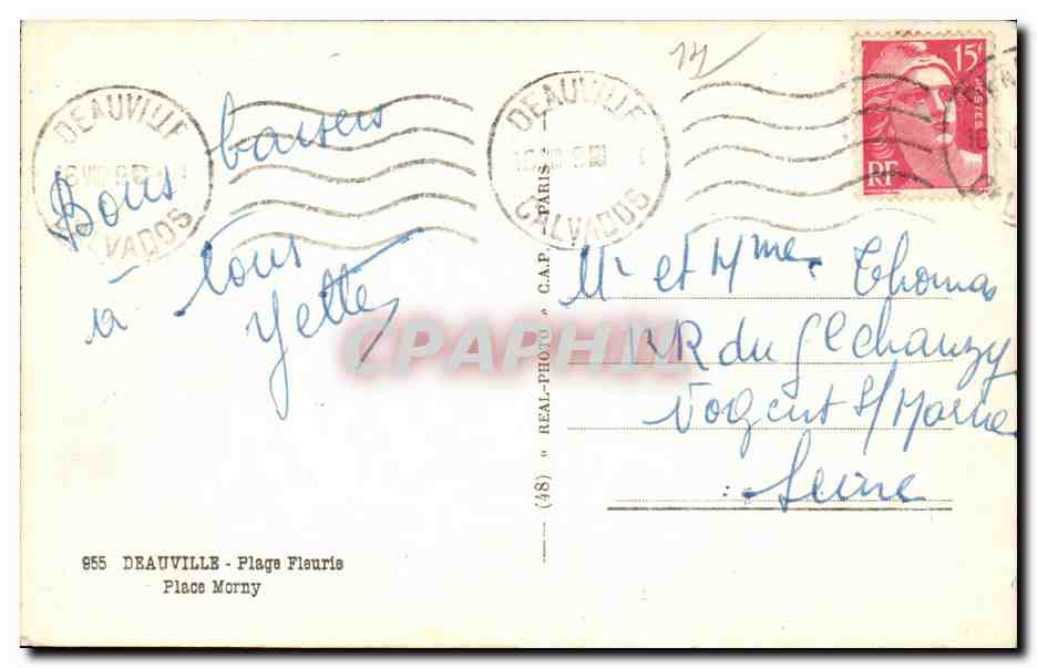Place Morny — Deauville — éditeur C.A.P. n° (48) — Reverso